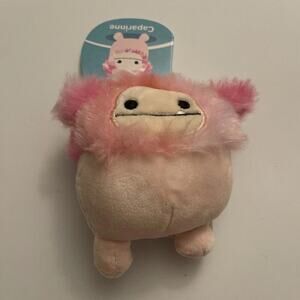Squishmallow Keychain Clip-On 3.5 Caparinne the Pink Bigfoot Yeti" BNWT Kellytoy
